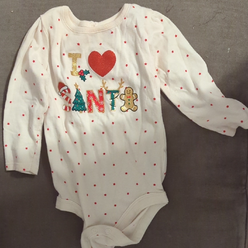 Holiday Time Cream Bodysuit with Red and Green Accents